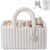 Blissful Diary Flannel Diaper Caddy Organizer, included Gift Packaging, Cozy Nursery Storage Basket, Gift for Baby Shower, Newborn Essentials, Cream Beige