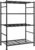 Sakugi Storage Shelves – 4 Tier Shelf Organizer, Heavy Duty Garage Shelving Unit with Leveling Feet, Stable Metal Shelves Organizer for Pantry, Kitchen and Closet, 33.0″ W x 12.6″ D x 57.2″ H, Black