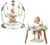 CuddoBaby Baby Jumper 4-Stage Convertible| Montessori -Inspired 8 Interactive Toys| Tummy Time Playmat, Bouncer, Exersaucer, Toddler Table| Music & Lights | 3-6, 6-12, 12-18, 12-24 Months – Gray