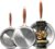 CAROTE 3-Piece Tri-Ply Stainless Steel Frying Pan Set, Skillet Set 8″/10″/12″, Induction Compatible, Oven & Dishwasher Safe, Gold Handle, Mothers Day Gifts