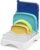 Simple Houseware Food Container Lid Organizer, Adjustable Dividers Lids Storage, 10”x8”, White