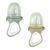 RaZbaby Baby Solids/Frozen Fruit Feeder Pacifier, Infant Teether Toy 6M+, BPA-Free, Safely Introduce Solids, Natural Teething Relief, Dishwasher Safe, Freezable – Grey & Tan 2-Pack