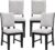 chairus Farmhouse Dining Chairs Set of 4, Upholstered Armless Dining Room Chairs with Stuffed Back and Cushion Wooden Kitchen Chairs for Dining Table/Restaurant/Reception, Linen Grey/Black Leg