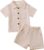 Jecson Baby Boy Clothes Baby Boy Outfits Baby Boy Summer Clothes Cotton 2 Piece Set with Button Down Shirt and Shorts 0-3T
