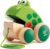 Hape Frog Pull-Along | Wooden Frog Fly Eating Pull Toddler Toy, Bright Colors