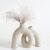 Ceramic Hug Vase (Creamy White) Modern Donut Style Hugging Vases for Flowers Minimalist Decor – Hollow Ceramic Waterproof Home Decor Vases for Living Room, Bed Room, Book Shelf, Entryway, Table