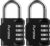 Puroma 2 Pack Combination Lock 4 Digit Padlock for School Gym Locker, Sports Locker, Fence, Toolbox, Case, Hasp Storage (Black & Code Window)