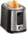 Hamilton Beach Extra-Wide Slot 2 Slice Toaster With Bagel & Defrost Buttons | Browning Control With 7 Shades | Auto Shutoff | Toast Boost | Slide-Out Crumb Tray | Black & Stainless Steel | 22633G