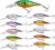 Fishing Lures Kit 10pcs Crankbaits Hard Baits Set Minnow Jerkbait Swimbait Walleye Lures Artificial Fishing Bait with Treble Hooks for Bass Trout Pike Catfish Saltwater Freshwater