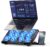 Laptop Cooling Pad with 12 Quiet Fans, Slim Portable for 12-17.3 Inch Laptop Cooler Stand with 5 Height Adjustable, Ergonomic Gaming Cooling Fan Pad with Two USB Ports & Phone Holder (Gear)