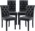 chairus Dining Chairs Set of 4 Mid Century Modern Living Room Chairs with Button Tufted High Back PU Leather Armless Chair Comfy Upholstered Side Chairs for Kitchen/Restaurant/Bedroom, Black