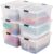 IRIS USA 32 Qt High-Capacity Clip Box 6-Pack, Craft Storage Bins with Latching Lids, Art & Writing Supply Containers for Home, Office & Classroom Organization