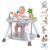 Time Followers® 6-in-1 Baby Activity Center | 4 Stage Montessori-Inspired Toys | Grow Stationary Standing Toddler Table | Jumpers & Bouncers | Must Have for Boy & Girl 6, 12, 24+ Month Old (Beige)
