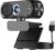 1080P HD Webcam with Microphone, Privacy Cover, Wide-Angle Lens, Plug & Play USB Webcam for Laptop, Desktop, PC, Mac, Zoom, Skype, Streaming (Glossy Black)