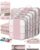OlarHike 10-Pack Compression Packing Cubes for Travel Essentials,Compressible Expandable Packing Cubes for Suitcase,Luggage Garment Bags for Travel,Handy Helper for Organizing Clothes(Pink)
