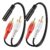 VCE 3.5mm to RCA Splitter Male Stereo Audio Y Cable 2-Pack, Gold Plated Adapter Compatible for TV,Smartphones, MP3, Tablets, Speakers,Home Theater (8 inch)
