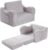 MOMCAYWEX Kids Sofa, 2-in-1 Flip-Out Foam Couch with Soft Sherpa Cover, Cozy Play Lounge Chair, Grey