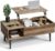OLIXIS Wooden Coffee Table, Lift Top Coffee Stand with Large Hidden Compartment and Ample Storage Shelf, Lift Tabletop Dining Table for Living Room, Home Small Space, Grey