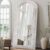ZHUNFA Arched Full Length Mirror with Solid Wood Frame | 71×32 Farmhouse Wall Mirror Full Length with Stand, Vertical Hanging, Leaning Standing for Bedroom, Living Room, Rustic White