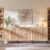 IFGET Modern Buffet Cabinet with Storage, 92.63″ W Fluted Arched Sideboard Cabinet w/Adjustable Shelves, Wooden Modular Coffee Bar for Dining Room, Kitchen, Living Room, Entryway, Natural