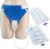 Wearable Urine Collector for Elderly Men with Silicone Pouch, Adjustable Fixing Pants, Urinary Bag 2000ml and 1000ml with 1.2m Drain Tube, Elderly Men Blue