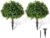 LadyRosian Artificial Boxwood Topiary Tree, 25 Inch 2 Set Outdoor Faux Boxwood Bush Plants,Indoor Ball Trees with Ground Spike, Fake Potted for Home Front Porch Decor Outside Garden