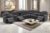 A Ainehome Furniture Sectional Couch Recliner Sofa Set with Storage, Corduroy Sofa Sets Manual Reclining Sectional Couches for Living Room with 3 Recliner Seats(Living Room Set, Dark Grey)