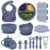 16 Pack Silicone Baby Feeding Set, BPA-Free Baby LED Weaning Supplies, Include Suction Plates, Baby Bowls, Silicone Fork & Spoon, and More, First Stage Baby Food Eating Utensils – 6+ Months(Blue, 16)