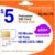 SpeedTalk Mobile $5 Prepaid SIM Card – Top Value Plan for Smartphones & Cellphones | 100 Minutes, 100 Texts, 100MB Data | 5G/4G LTE | Triple-Cut (Mini, Micro, Nano) | No Contract – 30-Day Service