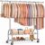 EAGMAK Heavy Duty Clothes Rack for Hanging Clothes Load 556 LBS, Height Adjustable Rolling Clothing Racks, Portable Metal Coat Rack Garment Wardrobe with Wheels and Shelves for Bedroom Laundry, Silver