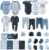 The Peanutshell Baby Layette Gift Set for Boys – 30 Piece Layette Set, Newborn to 9 Months Baby Boy Clothes – Elephant Blue