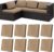 BIETYONE 8Pcs Stretch Patio Cushion Covers,Outdoor Couch Covers Replacement,Outdoor Couch & Sofa Slipcovers,for Patio Furniture Cushion Covers,Washable Reusable Furniture Protector (Khaki, Cover Only)