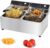 Commercial Deep Fryer with Basket, 3400w 19.7Qt Oil Tank/ 8.9Qt Basket x 2, 0.6mm Thickened Stainless Steel Countertop Electric Fryer for Home Use, Oil Fryer with Double Overheat Protection