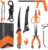 KastKing SteelStream 8pc Fishing Tool Kit – Fishing Pliers with Lanyard, Fillet Knife, Floating Fish Lip Gripper, Fishing Braid Scissors, Tool Retractor, Fishing Hook Remover, Bungee Cords