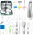 Baby Healthcare and Grooming Kit, 28 in 1 Portable Baby Essentials Kit Electric Nail Trimmer Set with Gas Relief Hair Brush Comb Nasal Aspirator for Newborn Boys Girls (Grey White)
