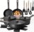 Astercook 19 Pcs Pots and Pans Set Non Stick, Black Titanium Induction Kitchen Cookware Sets, Non toxic Healthy Kitchen Cooking Set with Frying Pans Set, PTFE PFOA PFOS Free, Fathers Day Gift for Men