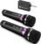 Wireless Microphone, Rechargeable Wireless Microphones with One-to-One Chip Connection and LED Lights, 40H Duration, 200FT Range Receiving, Less Latency Karaoke Microphone for Singing, Speech, Party
