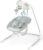 Ingenuity InLighten 5-Speed Baby Swing – Swivel Infant Seat, 5 Point Safety Harness, Nature Sounds, Lights – Van Elephant