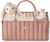 Blissful Diary Baby Diaper Caddy Organizer, Stylish Storage Basket for Newborn Essentials and Diaper Station, Gift for Baby Shower and Registry Must-Have, Blush Pink