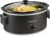 Hamilton Beach 6 Quart Slow Cooker With Space-Saving Folding Handles | 3 Heat Settings | Dishwasher Safe Stoneware Crock & Glass Lid | Black | 33664