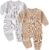 Baby Boys Girls 2 Pack Solid Romper Ribbed Long Sleeve One-Piece Knit Cotton Jumpsuit Outfits Clothes
