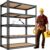 ROOMFAVE 5 Tier Storage Shelves, 2250LBS Heavy Duty Garage Shelving, Adjustable Metal Shelving Unit,Garage Storage Shelves for Pantry Basement Kitchen Warehouse,72″ H x 35.56″ W x 16″ D Black