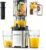 Cold Press Juicer Machine, 5.4″ Wide Self-Feeding Chute for Whole Fruits & Vegetables, Masticating Juice Extractor with Large Auger & Triple Strainers, High Juice Yield, Easy to Clean
