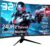 KTC 32 inch 240Hz Curved Gaming Monitor, 1500R 1080P Curved Monitor 1ms, Adaptive Sync, HDR10, 125% sRGB, HDMI 2.0 x2 & DP1.4 x1, VESA, Tilt Adjustable,Xbox PS5 Switch, Black, H32S17F