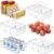 Mpotmiy 6 Pack Pantry Organizers and Storage,Clear Plastic Containers with 2 Dividers for Kitchen,Fridge Organization and Storage,Acrylic Bins for Pounches,Spice Packet,Snack organzier