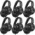 AILIHEN Kids Headphones Wired for School Bulk, 6 Pack Headsets with Microphone for K-12th Grade Classroom, Students, Teens, 3.5mm Jack for Chromebook, Computer, Laptop (Black)
