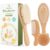 Yoofoss 4 Piece Baby Brush and Comb Set, Wooden Baby Brush with Natural Ultra Soft Goat Hair, Baby Hair Brush for Newborn, Baby Brush Set for Boy Girl
