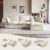 ROWHY 104” Modular Sectional Cloud Couch with Movable Ottoman, 4 Seat Modern Corduroy Sofa, Deep Seat L Shaped Couch for Living Room Bedroom Apartment, Beige