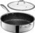 HexClad 5.5 Qt Hybrid Nonstick Deep Sauté Frying Pan & Lid, Induction Ready | Stay-Cool Handles, Dishwasher and Oven Safe up to 900°F, Compatible with All Cooktops