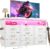 EnHomee Dresser with 10 Drawers, LED TV Stand for 55″ TV with Power Outlets | Chest of Drawers with Side Pockets and Shelves, Metal Frame and Sturdy Wood for Bedroom, Hallway, White
